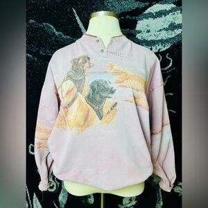 LAST CHANCE ✅ VTG 1990s Pink Dog Graphic Sweatshirt